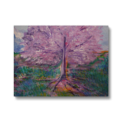 Majestic Sakura Tree Painting Canvas