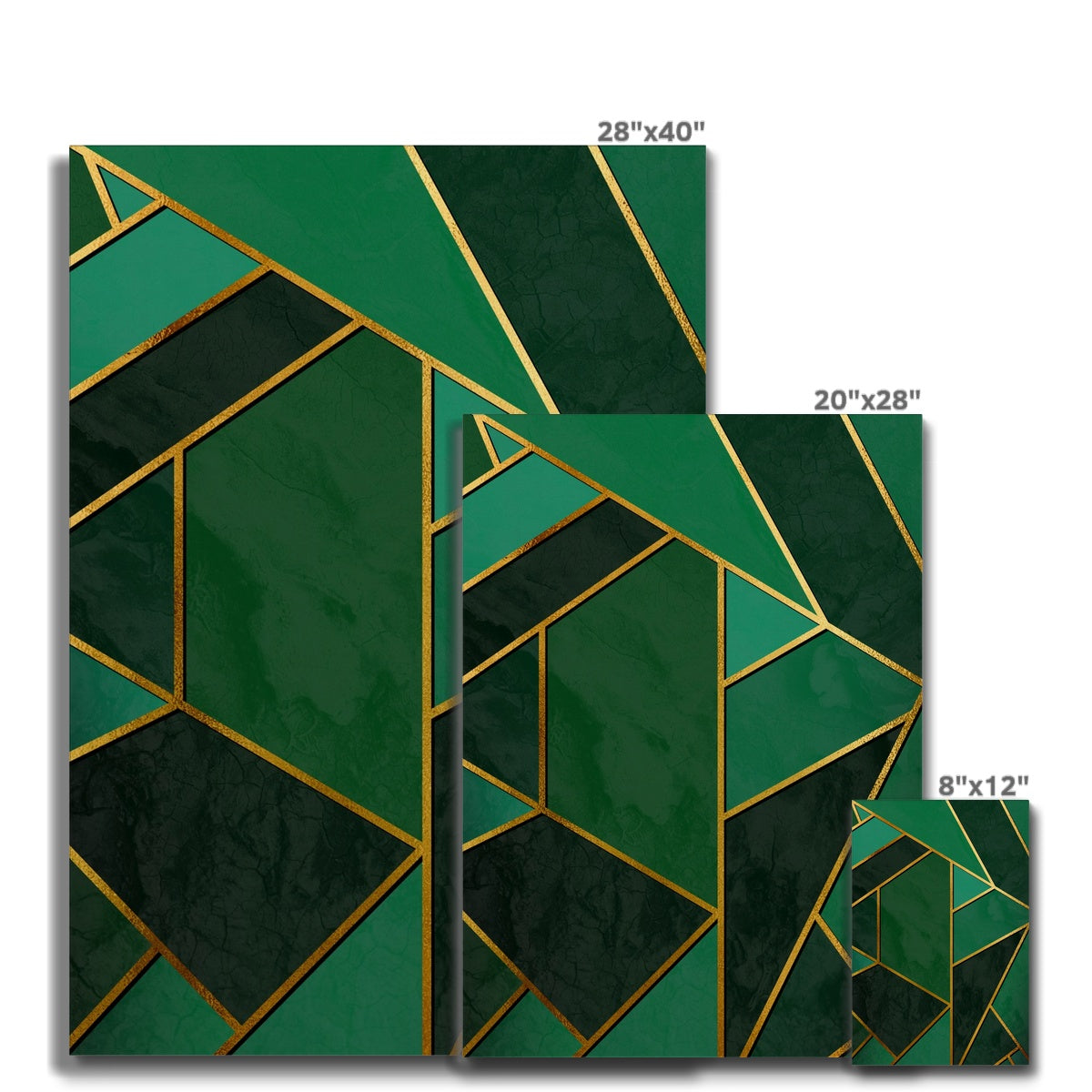 Golden & Green Abstract Art Canvas