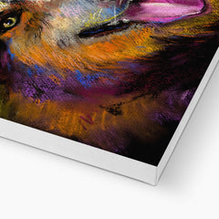 Multicolor Husky Portrait Canvas