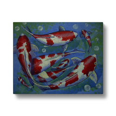 Koi Fish & Water Bubbles Canvas