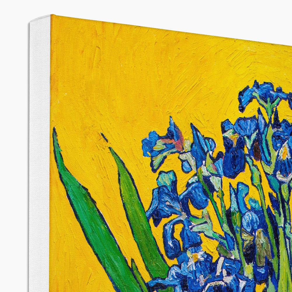 Vase with Irises Against a Yellow Background 1890 , By Van Gogh Canvas