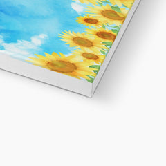 Sunflower Field & Blue Cloudy Sky Canvas