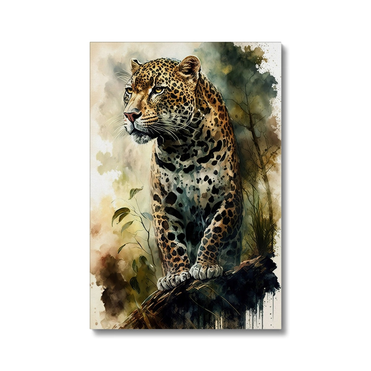 Watercolour Art Of Jaguar Canvas