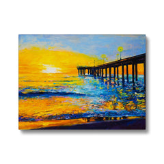 Abstract Sunset At Ocean Oil Painting Canvas