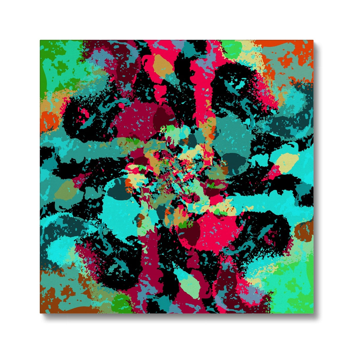 Green & Pink Graffiti Art Canvas