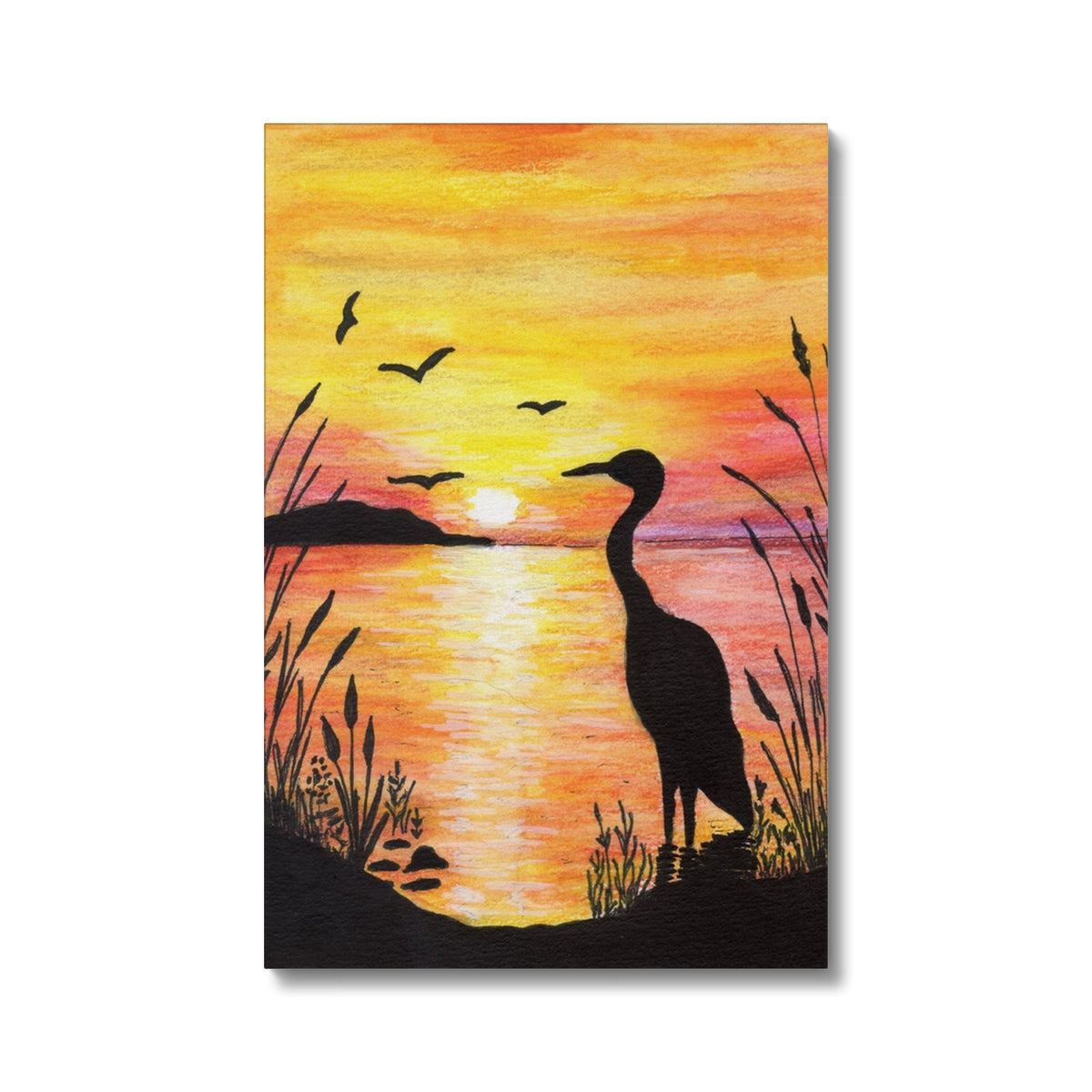 Flamingo, Birds & Sunset Canvas