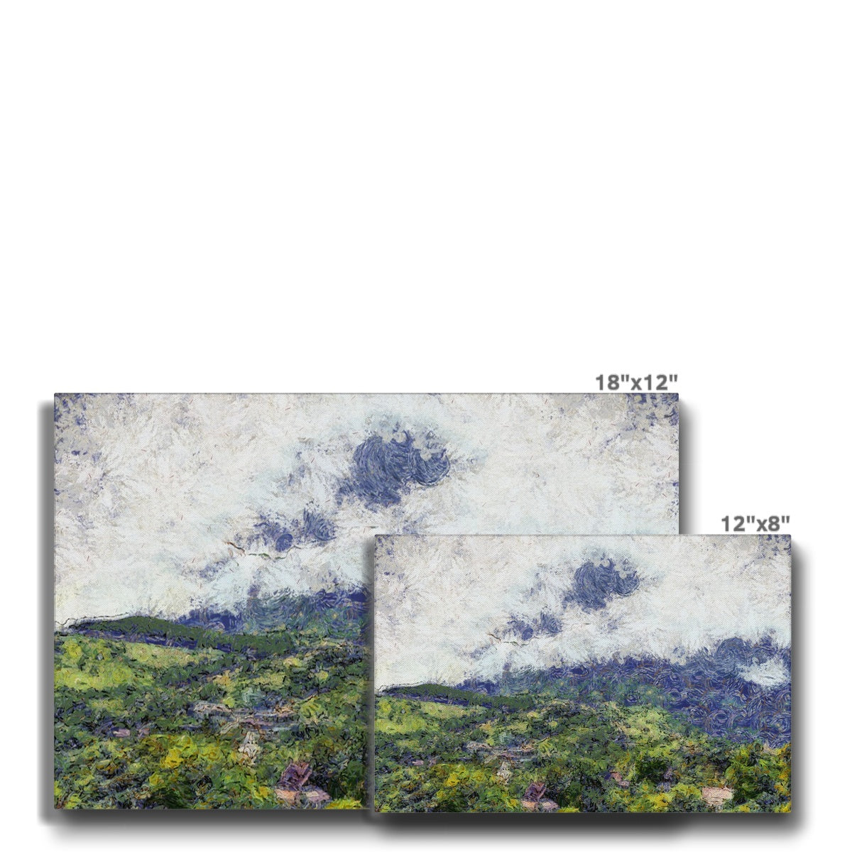 Couds & Mountains, In Claude Monet Style Canvas