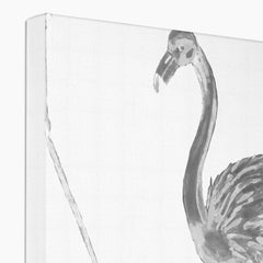 Grayscale Flamingos Seamless Painting Canvas