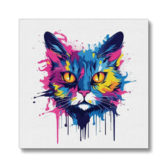 Watercolor Cat Art Canvas