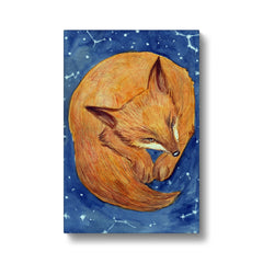 Sleeping Fox Painting Canvas