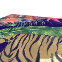 Tiger & Peacock Feathers Print Canvas