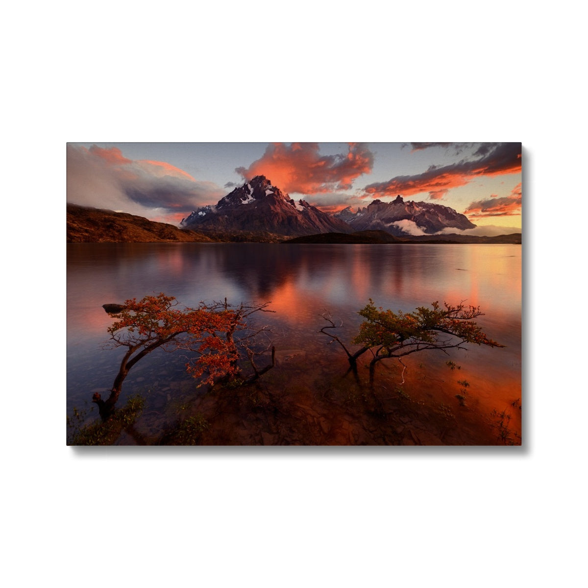 Sunset At Cerro Paine Grande Canvas