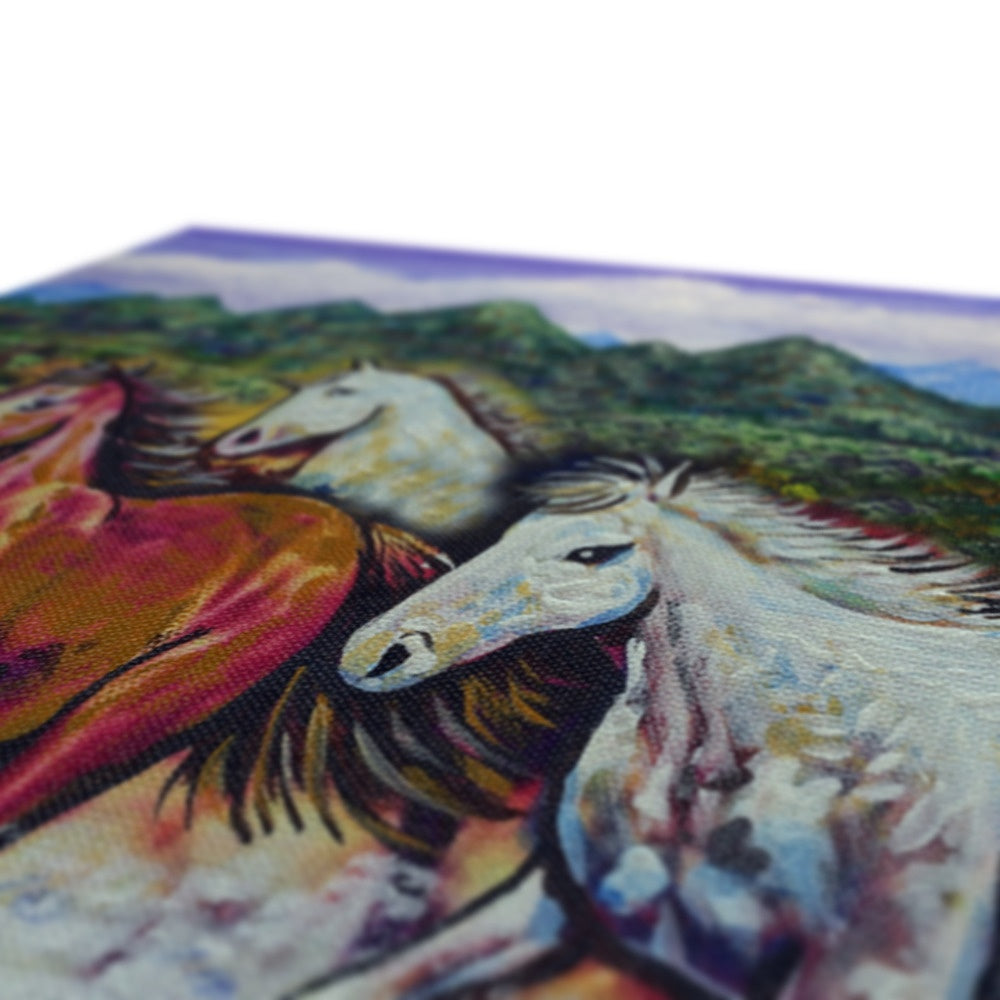 Horse Herd & Mountains Canvas