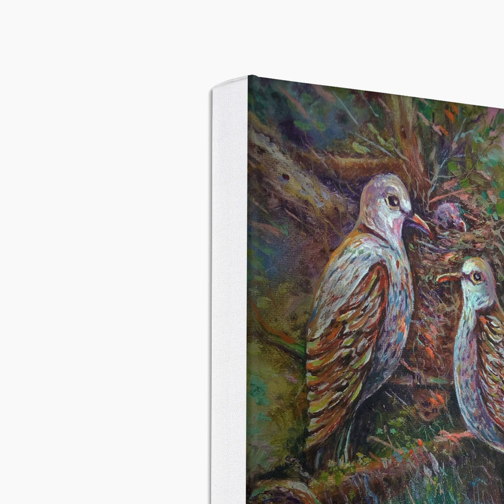 Sparrows On A Tree Branch Canvas