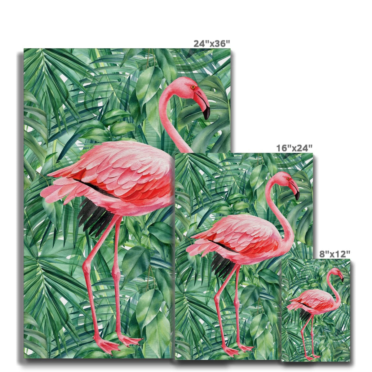 Flamingo In Leaves Art Canvas