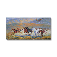 Horse Herd & Eagle Canvas