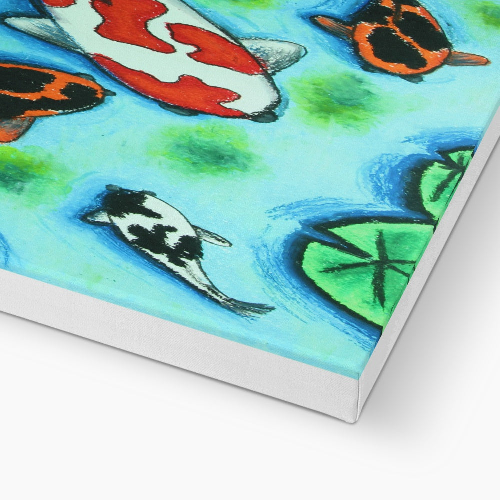 Pleasing Koi Fish InThe Sea Canvas