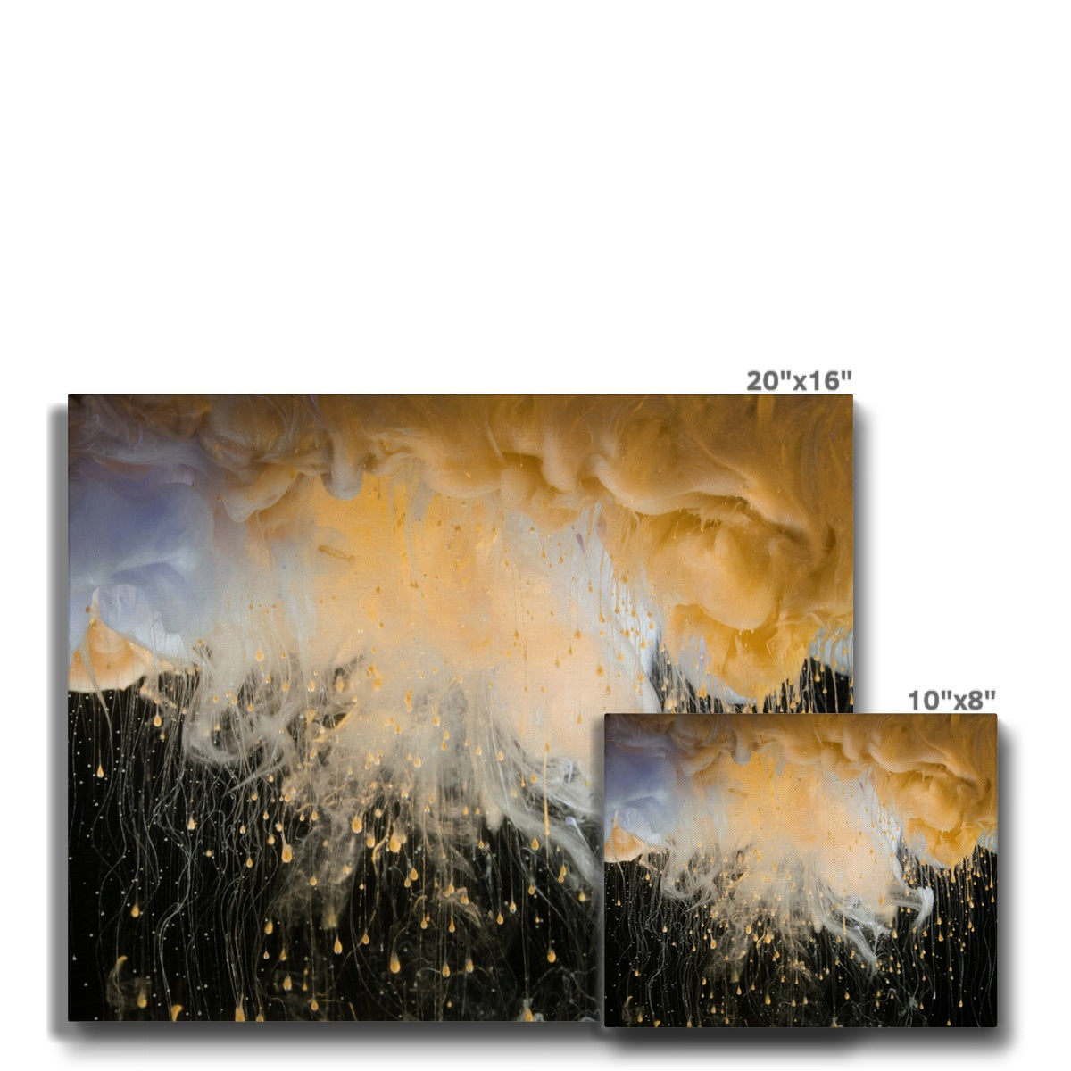 Black, Grey & Gold Abstract Painting Canvas