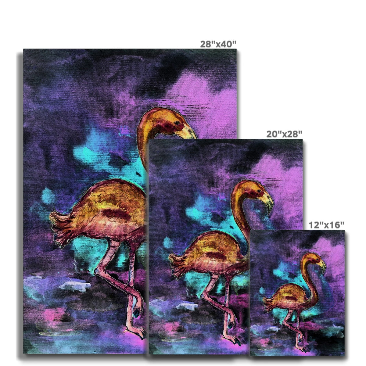 Abstract Flamingo Art Canvas