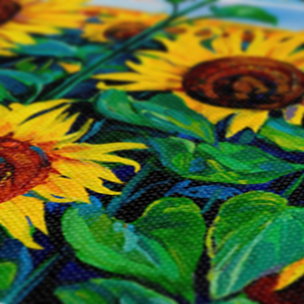 Sunflower In Field Painting Canvas