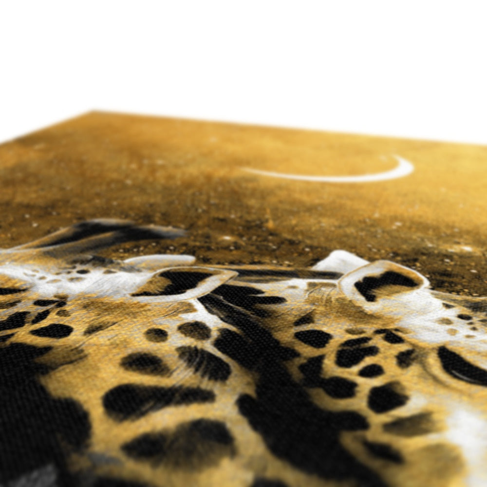 Black & Gold Giraffe Couple Canvas