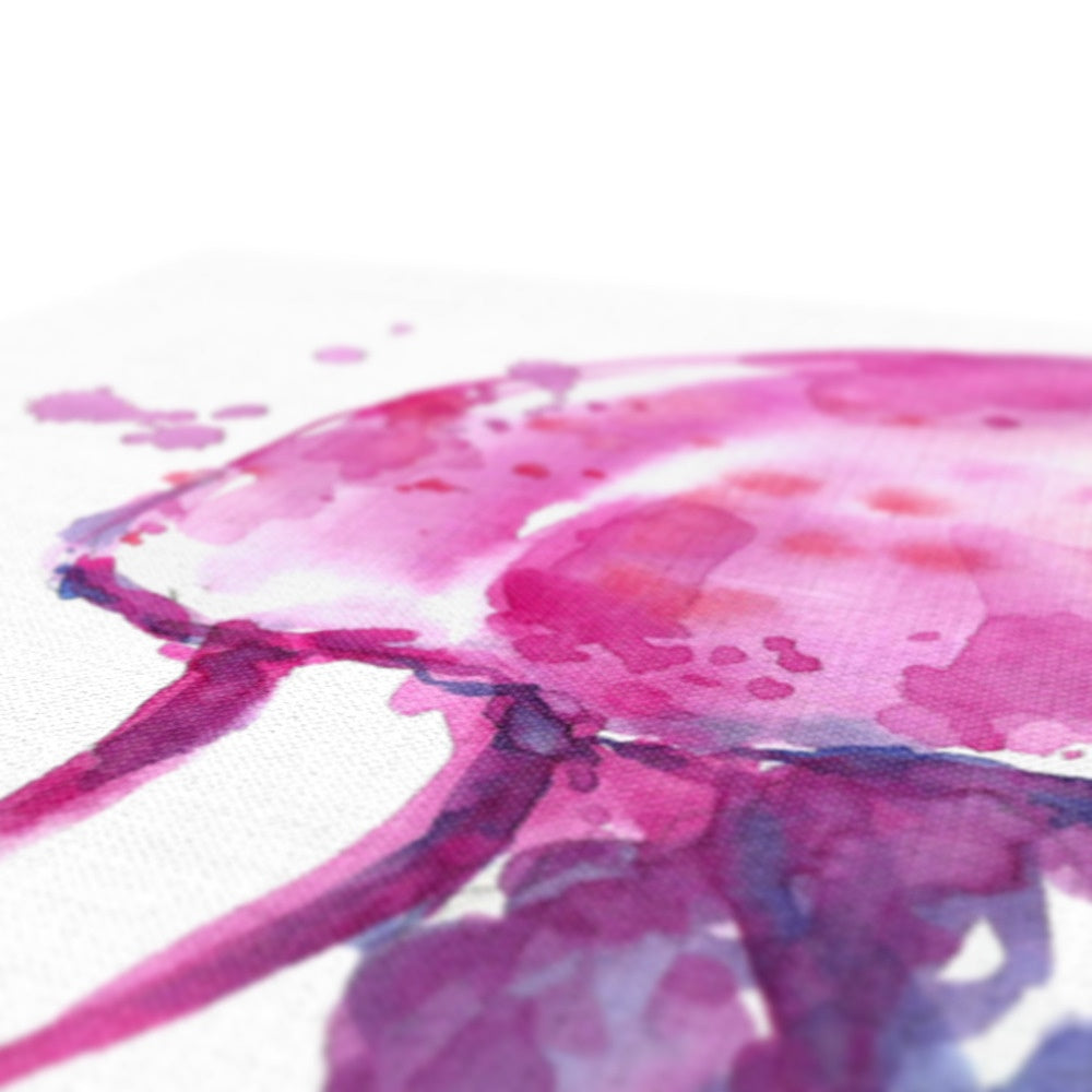 Pink Jelly Fish Watercolor Painting Canvas