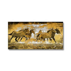 Black & Gold Horses Painting Canvas