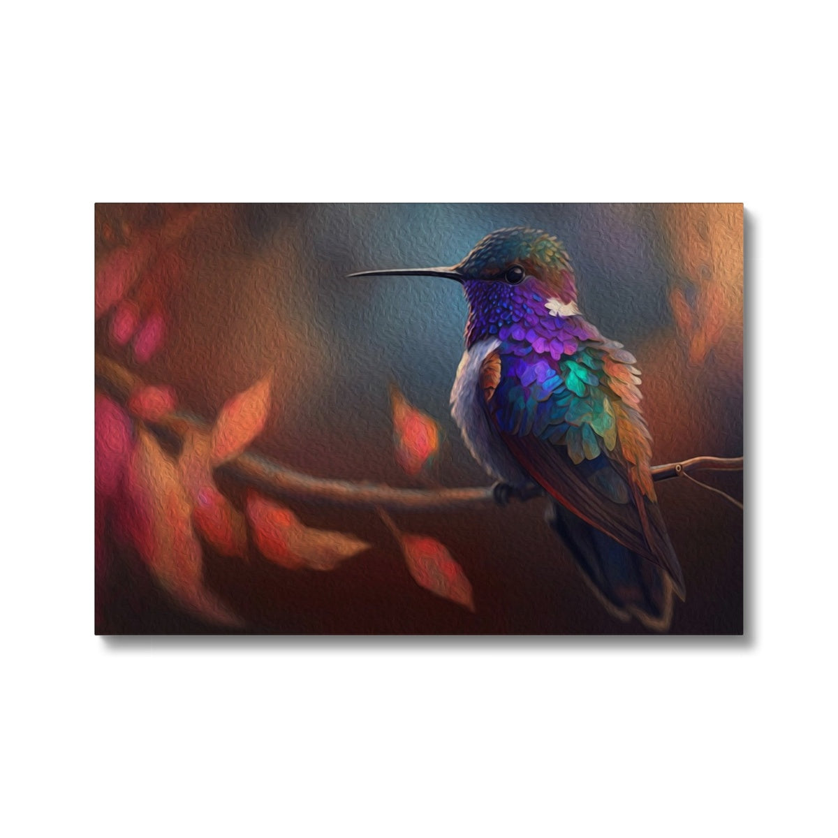 Hummingbird & Autumn Art Canvas