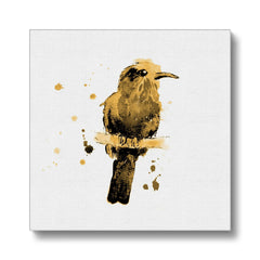 Golden Birdie Portrait Canvas