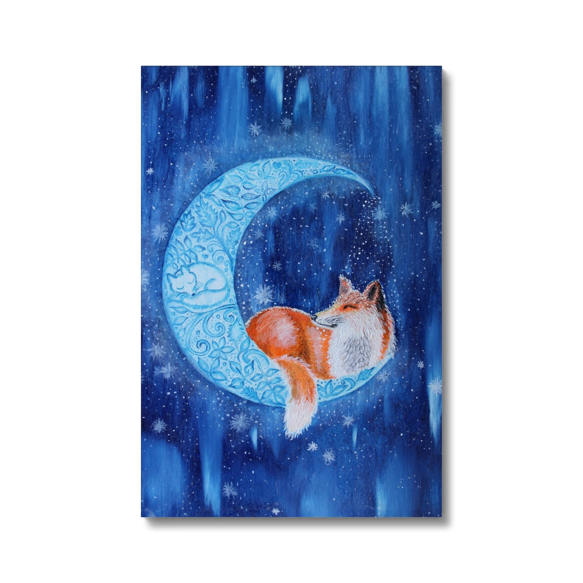 Fox Sleeping On A Moon Canvas