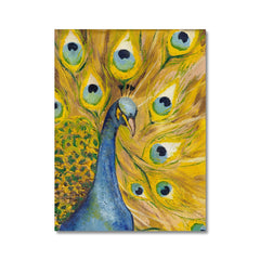 Peacock & Golden Feathers Canvas