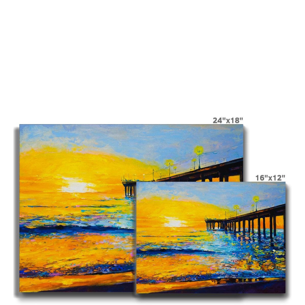 Abstract Sunset At Ocean Oil Painting Canvas