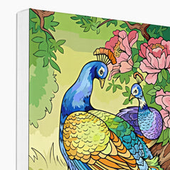 Impeccable Peacock Illustration Canvas