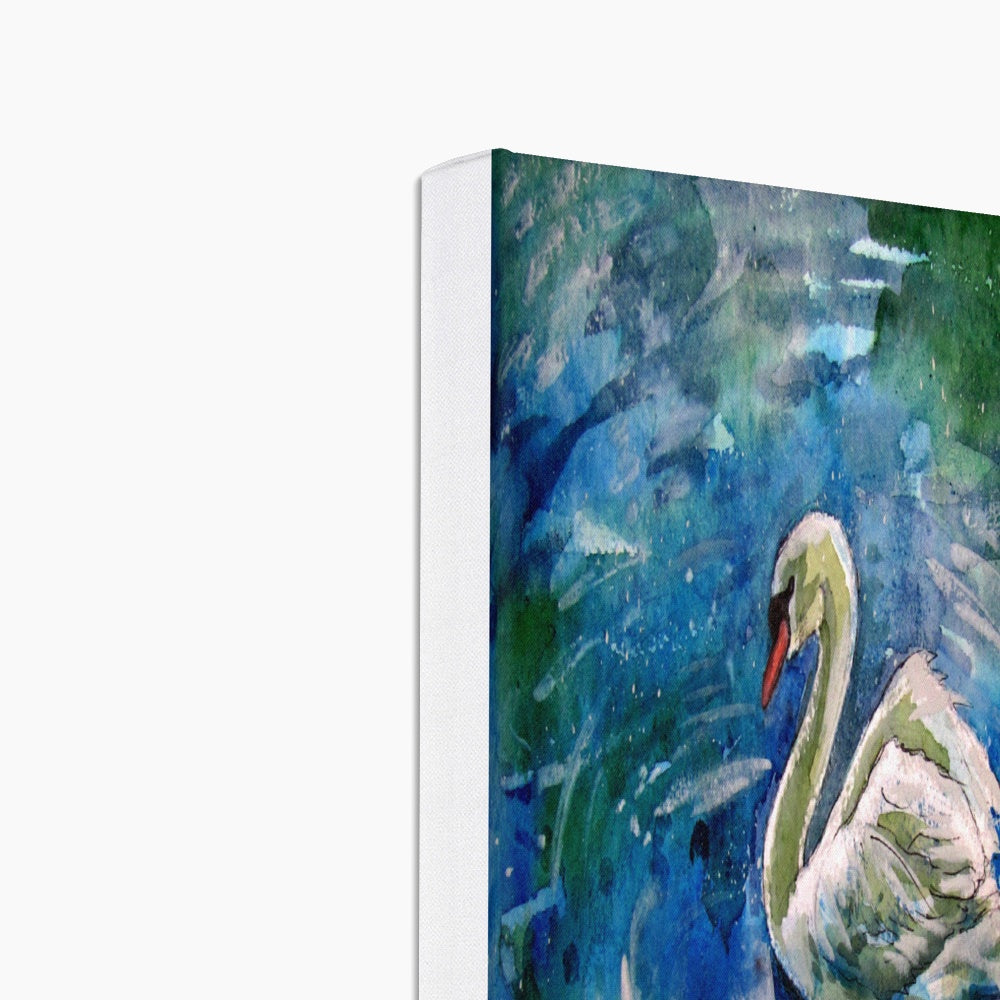 Delightful Swan Portrait Canvas