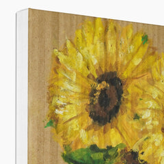 Sunflower In Blue Pot Canvas