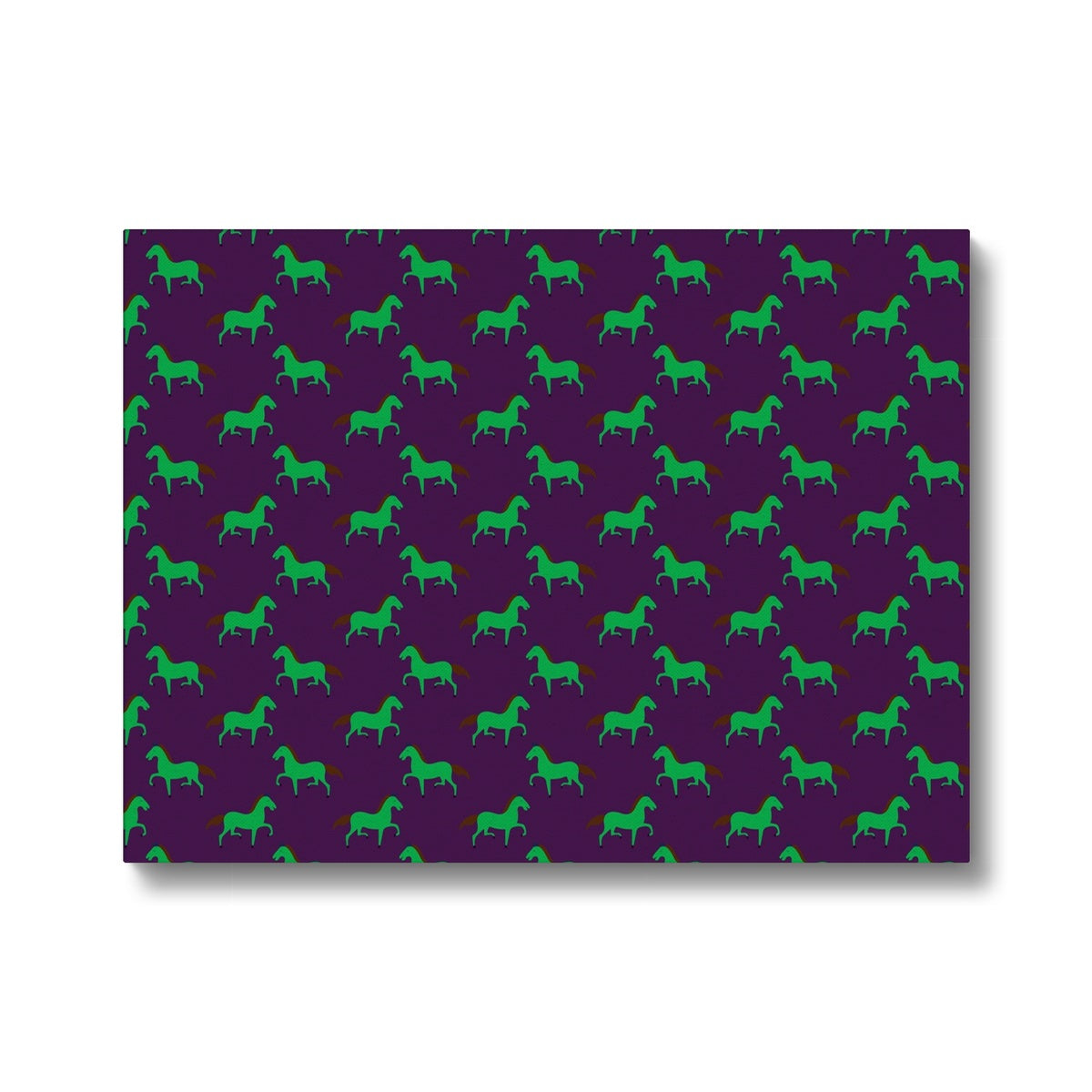 Green Horse Seamless Print Canvas