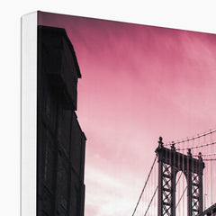 Pink Sky & Dumbo Manhattan Bridge Canvas