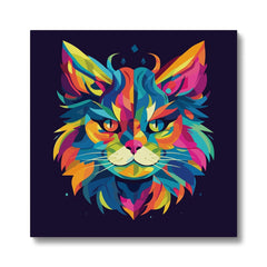 Multicolor Devil Cat Canvas