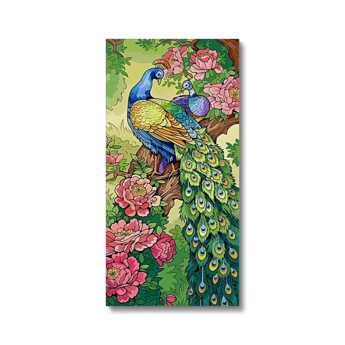 Impeccable Peacock Illustration Canvas