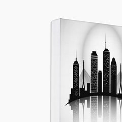 Black & White Boston Wall Decor Illustration Canvas