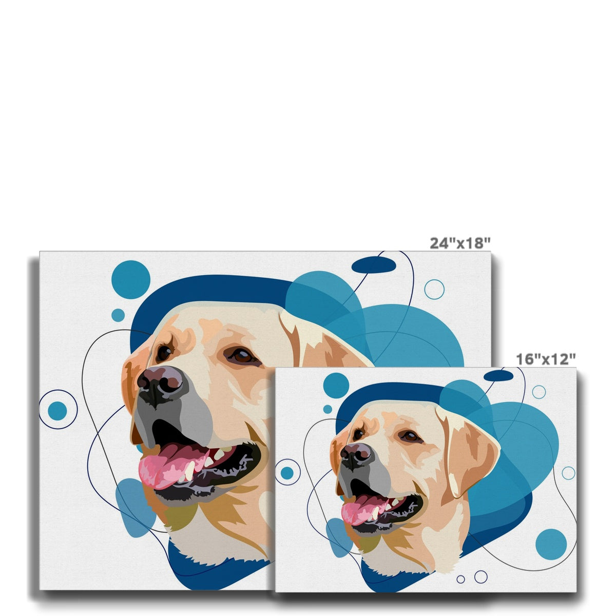 Impressive Smiling Golden Retriever Illustration Canvas