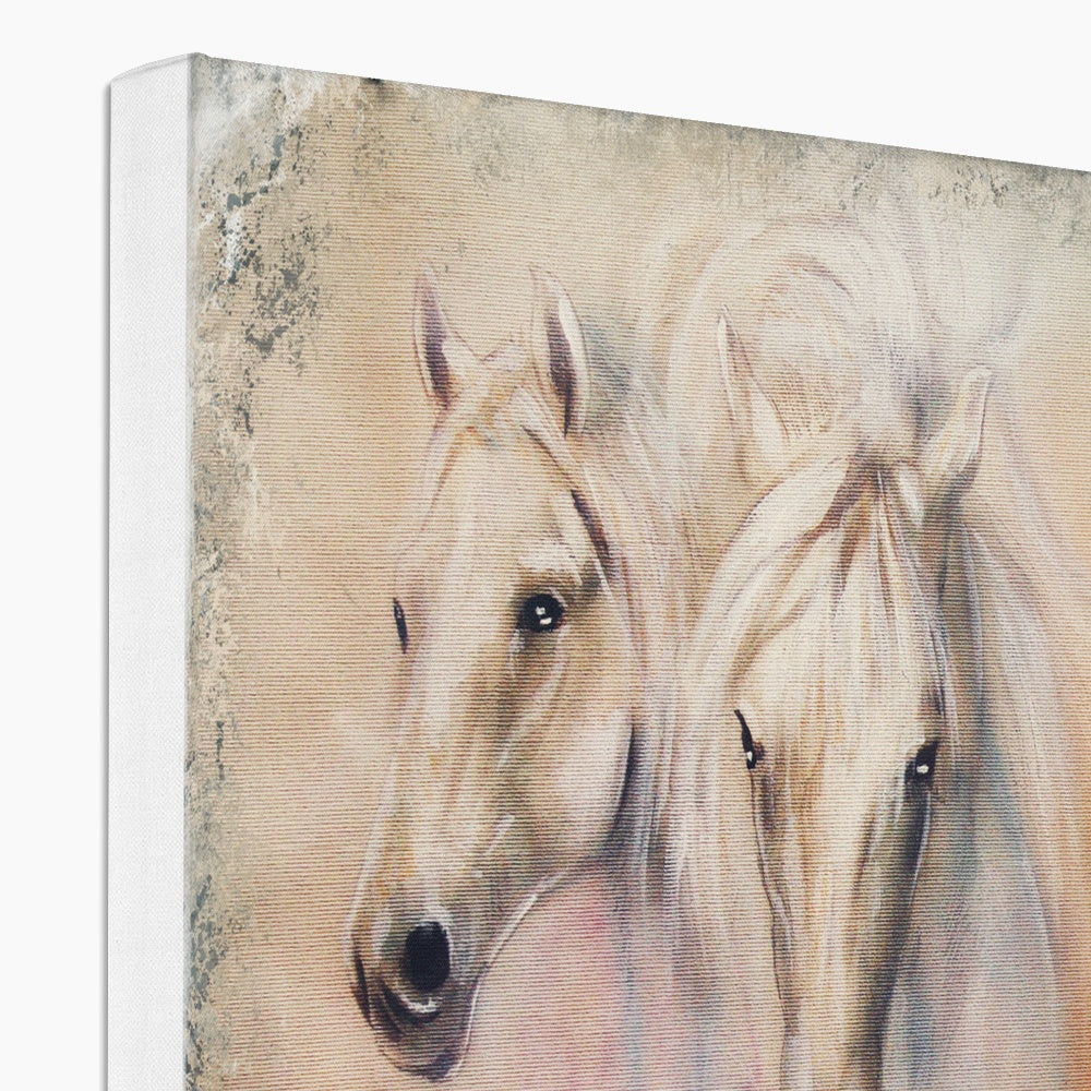 Pleasing White Horses Canvas