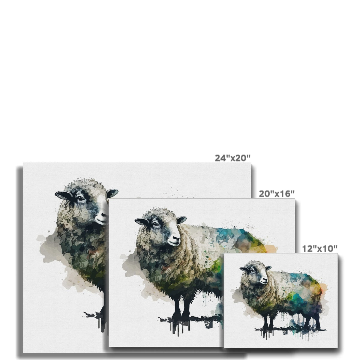 Light Blue Sheep Water Painting Canvas