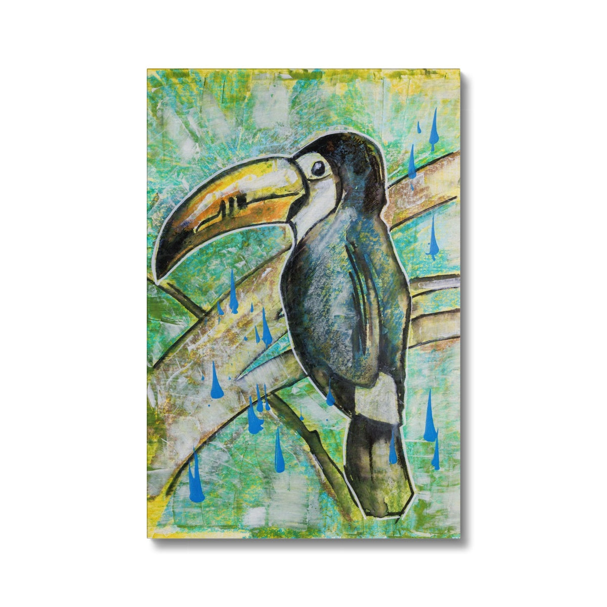 Toucan & Rain Sketch Canvas