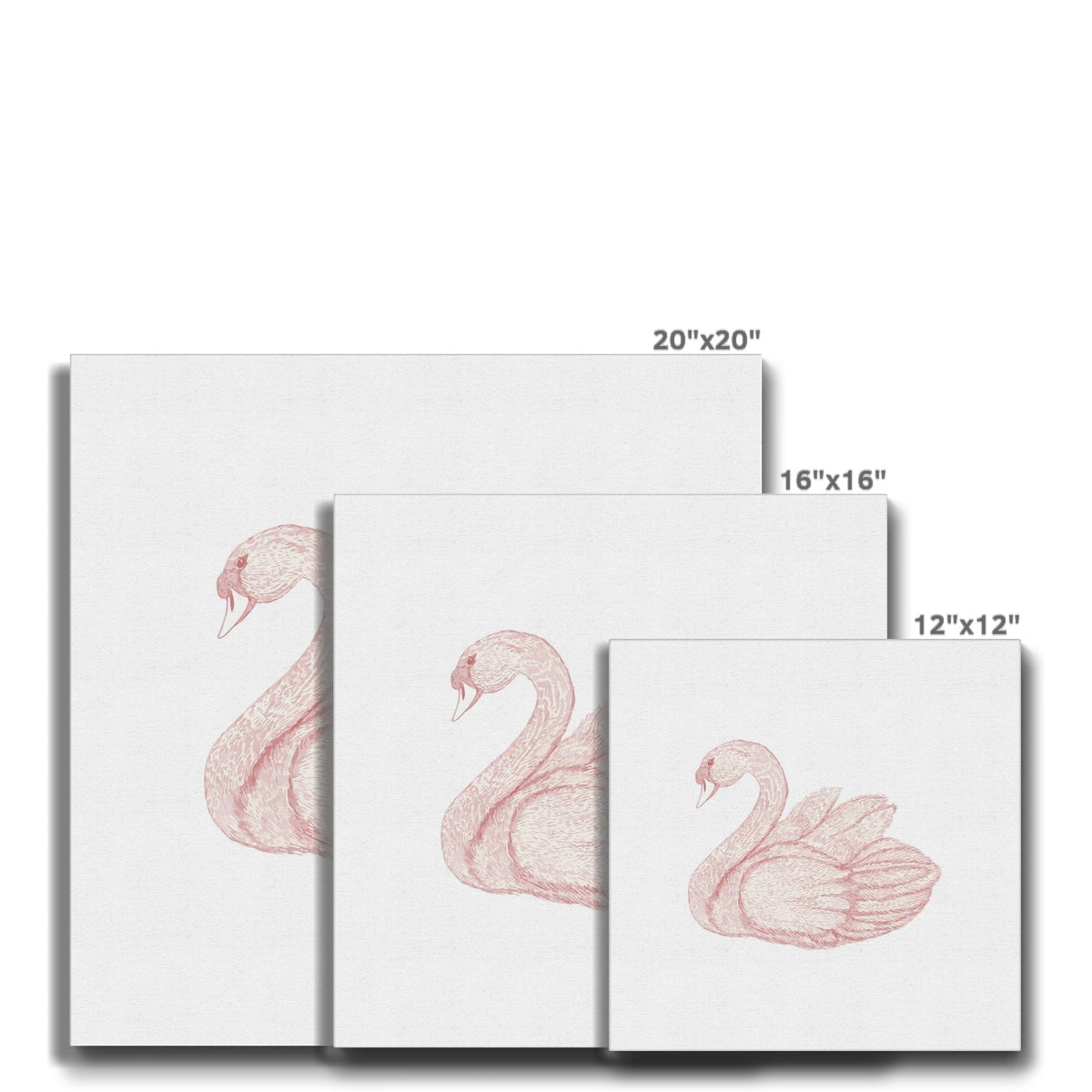 Pink Swan Painting Canvas