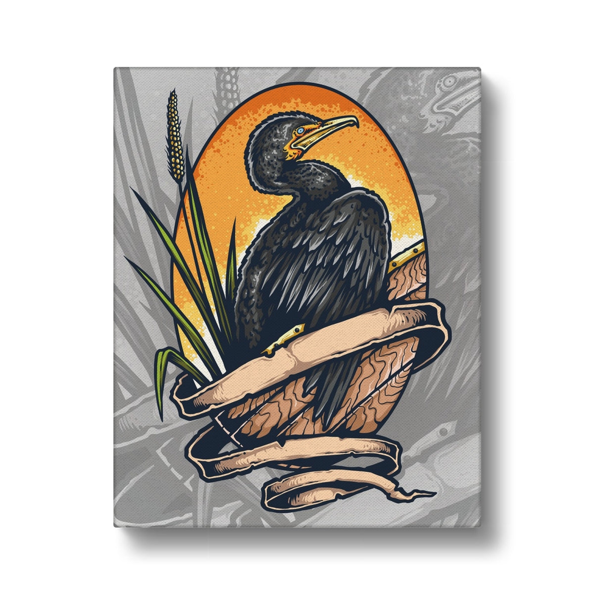 Black Bird In Desert Canvas