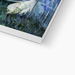 Peaceful Swans Floating Portrait  Canvas