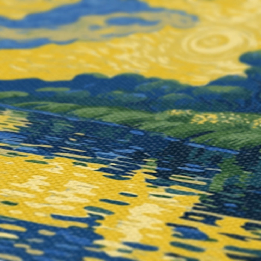 The Starry Night Lake, Van Gogh Inspired Canvas