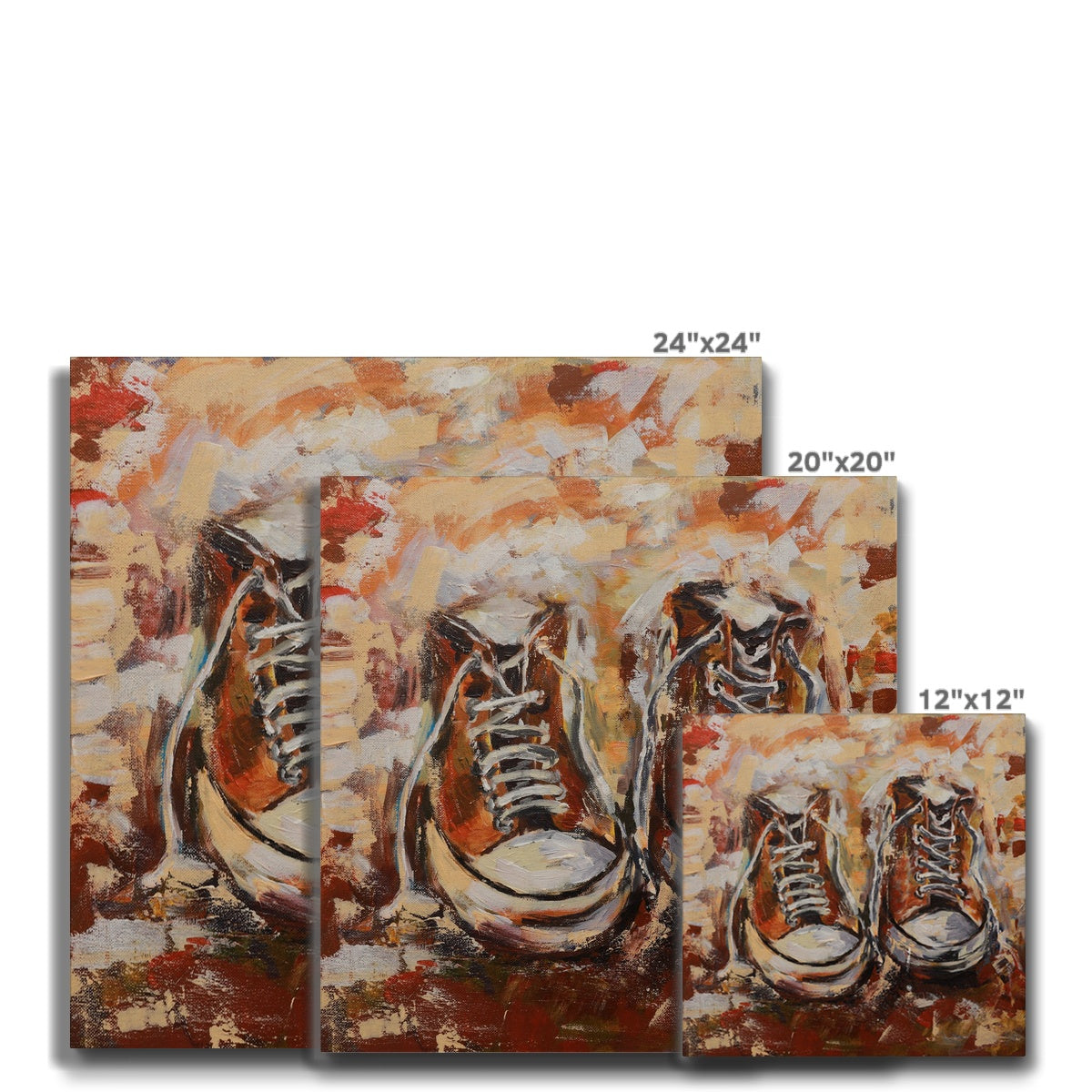 Abstract Orange Sneaker Wall Art Canvas
