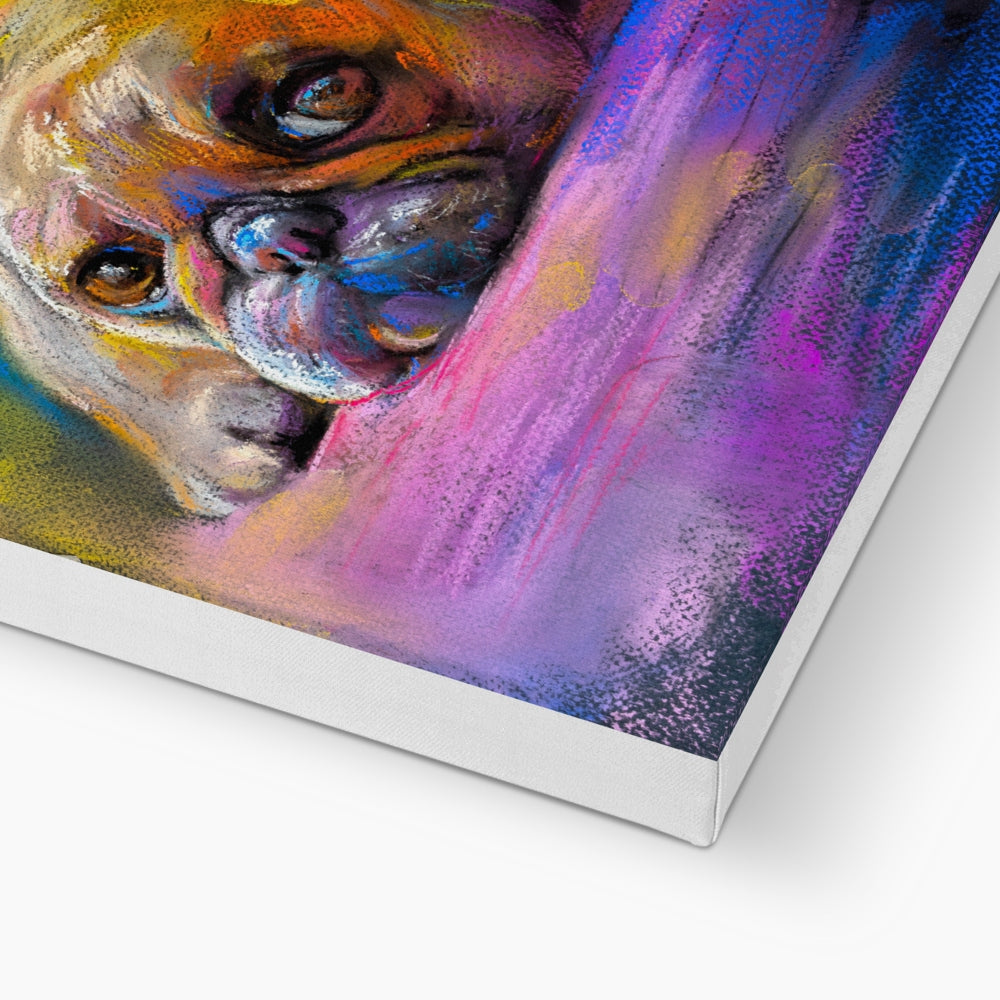 Multicolor Bulldog Portrait Canvas